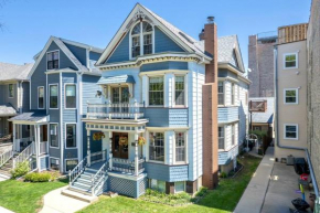 NEW! XL North Center Apt - 2 Car Garage and EV Charger! Patios!